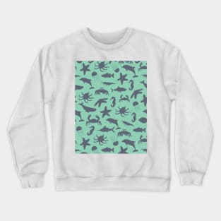 Underwater silhouette animals world Crewneck Sweatshirt